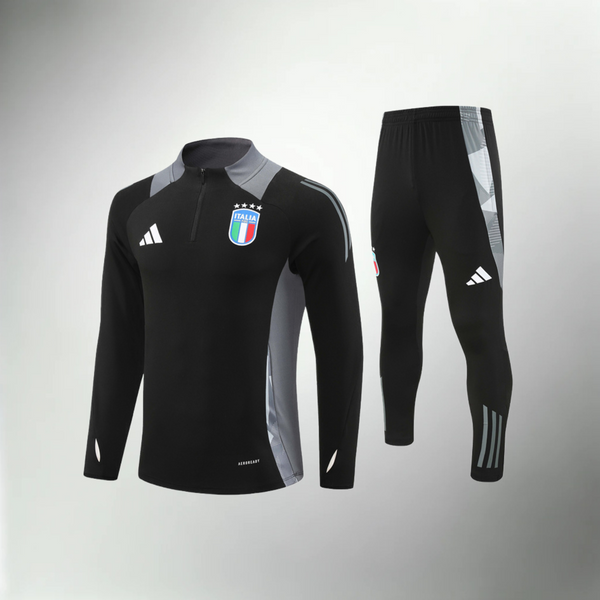 Italienischer Trainingsanzug in Schwarz und Grau