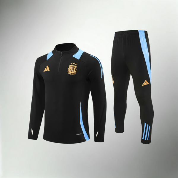 Argentinischer Trainingsanzug in Schwarz und Hellblau