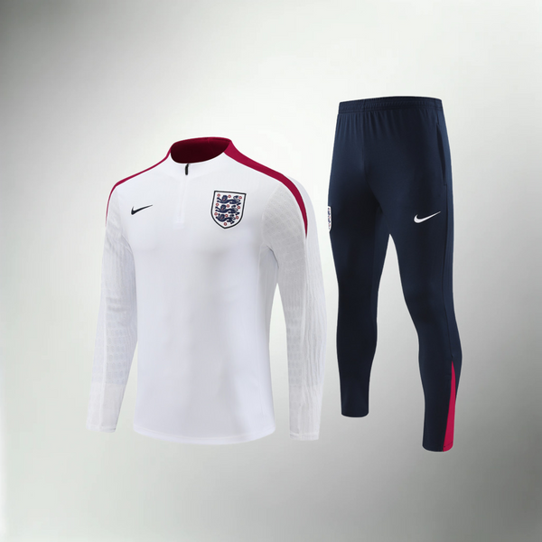 England Trainingsanzug in Weiß, Schwarz und Rot