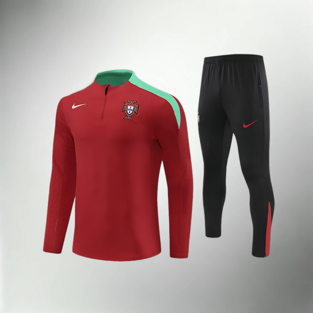 Portugal Trainingsanzug Rot, Schwarz und Türkis