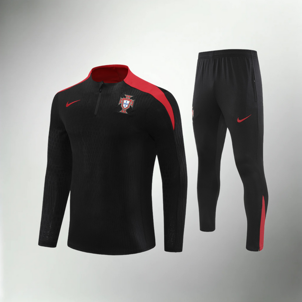 Portugal Trainingsanzug Schwarz und Rot