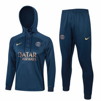 PSG Dunkelblau-goldener Premium-Trainingsanzug