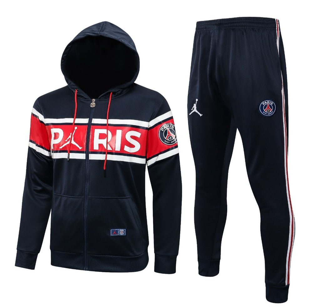 PSG Dunkelblau und Rot Premium Trainingsanzug