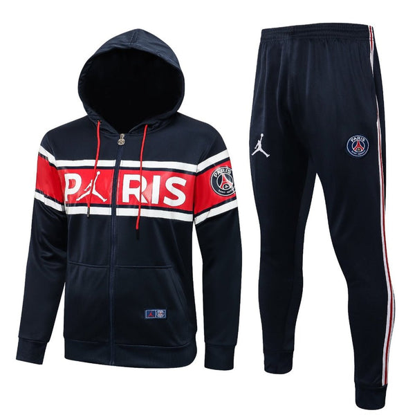 PSG Dunkelblau und Rot Premium Trainingsanzug