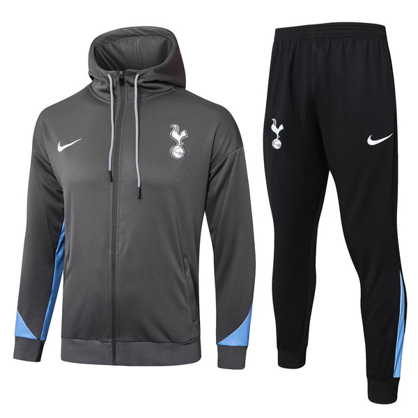 Tottenham Grau und Schwarz Premium-Trainingsanzug